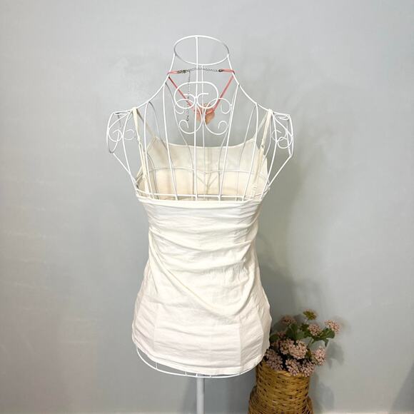 White vintage y2k sparkly sequin beaded cami tank top - Picture 4 of 6